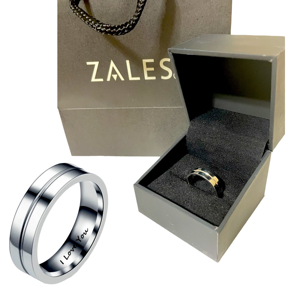 Titanium “I Love You” Engraved Men’s Ring From Zales!